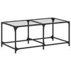 vidaXL Table basse avec dessus en verre transparent 98,5x50x40cm acier