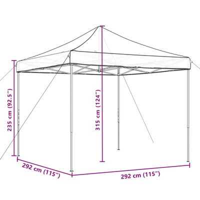 vidaXL Tente de réception pliable escamotable beige 292x292x315 cm