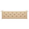 vidaXL Banc de jardin avec coussin beige 175 cm Bois de teck massif