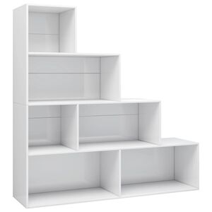 vidaXL Biblioth&egrave;que/S&eacute;parateur de pi&egrave;ce Blanc brillant Bois ing&eacute;nierie