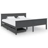vidaXL Cadre de lit avec 2 tiroirs Gris fonc&eacute; Pin massif 200x200 cm