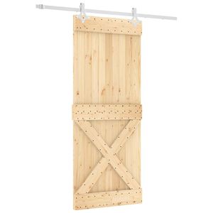 vidaXL Porte coulissante Naturel et Blanc 85 x 210 cm