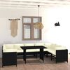 vidaXL Salon de jardin 10 pcs avec coussins R&eacute;sine tress&eacute;e Noir