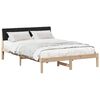 vidaXL Cadre de lit Marron et noir 140 x 190 cm Bois massif en pin
