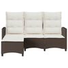 vidaXL Canap&eacute; de jardin inclinable coussins forme L marron polyrotin
