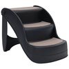 vidaXL Escalier pliable &agrave; 3 marches pour chiens Noir