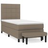 vidaXL Sommier &agrave; lattes de lit avec matelas Taupe 80x200 cm Tissu