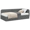 vidaXL Cadre de lit d'angle avec matelas Gris fonc&eacute; 100 x 200 cm tissu