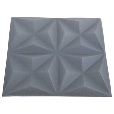 vidaXL Panneaux muraux 3D 12 pcs 50x50 cm gris origami 3 m²