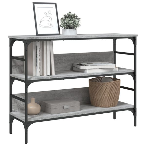 vidaXL Table console sonoma gris 100x32x75 cm bois d'ing&eacute;nierie