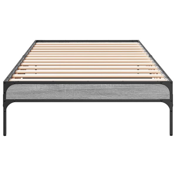vidaXL Cadre de lit sans matelas sonoma gris 90x190 cm