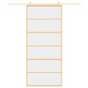 vidaXL Porte coulissante doré 90x205 cm verre ESG clair et aluminium