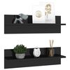 vidaXL &Eacute;tag&egrave;res murales 2 pcs noir brillant bois d'ing&eacute;nierie