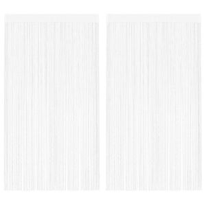 vidaXL Rideau en fils 2 pcs 100 x 250 cm Blanc