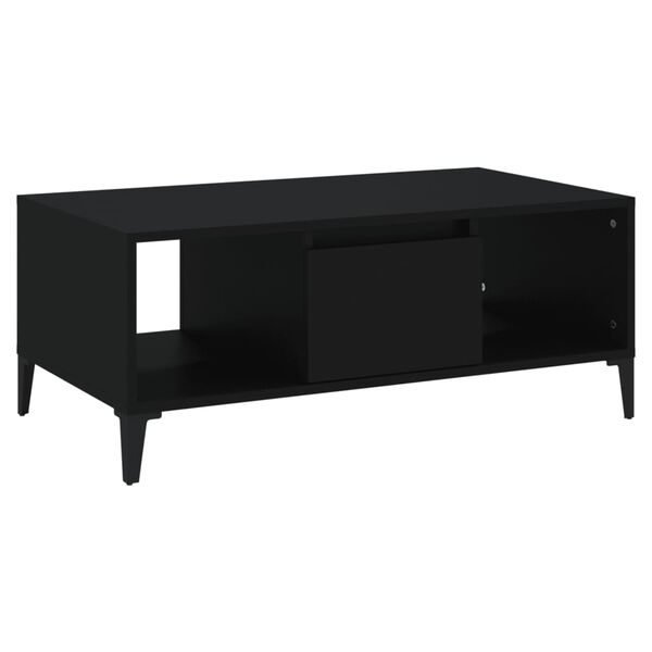 vidaXL Table basse Noir 90x50x36,5 cm Bois d'ing&eacute;nierie