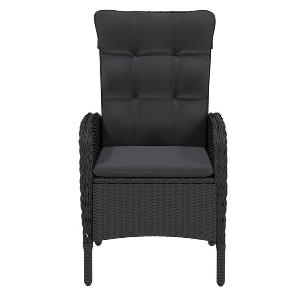 vidaXL Ensemble &agrave; manger de jardin 3 pcs R&eacute;sine tress&eacute;e Noir
