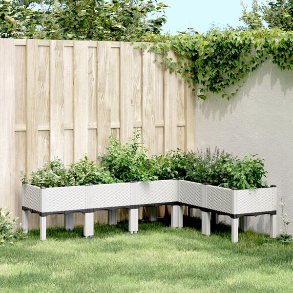 vidaXL Jardini&egrave;re avec pieds blanc 160x120x42 cm PP