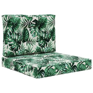 vidaXL Coussin de canap&eacute; d'ext&eacute;rieur 2 pcs Motif feuille Polyester