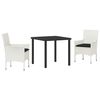 vidaXL Ensemble de salle &agrave; manger pour jardin 3 pcs Blanc polyrotin