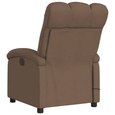 vidaXL Fauteuil inclinable de massage électrique marron tissu