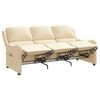 vidaXL Fauteuil de massage inclinable &agrave; 3 places cr&egrave;me tissu