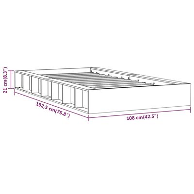 vidaXL Cadre de lit Blanc 90x190 cm Simple Bois massif