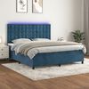 vidaXL Sommier &agrave; lattes de lit matelas et LED Bleu fonc&eacute; 160x200 cm