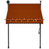 vidaXL Auvent manuel r&eacute;tractable avec LED 150 cm Orange et marron