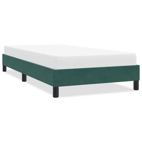 vidaXL Cadre de lit sans matelas vert fonc&eacute; 80x210 cm velours