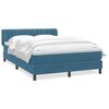 vidaXL Sommier &agrave; lattes de lit et matelas bleu fonc&eacute; 140x210cm velours
