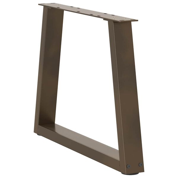 vidaXL Pieds de table basse en forme de V, 2 pi&egrave;ces, acier naturel, 70 x (42-43,3) cm