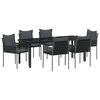 vidaXL Ensemble de salle &agrave; manger pour jardin 7 pc Noir et gris