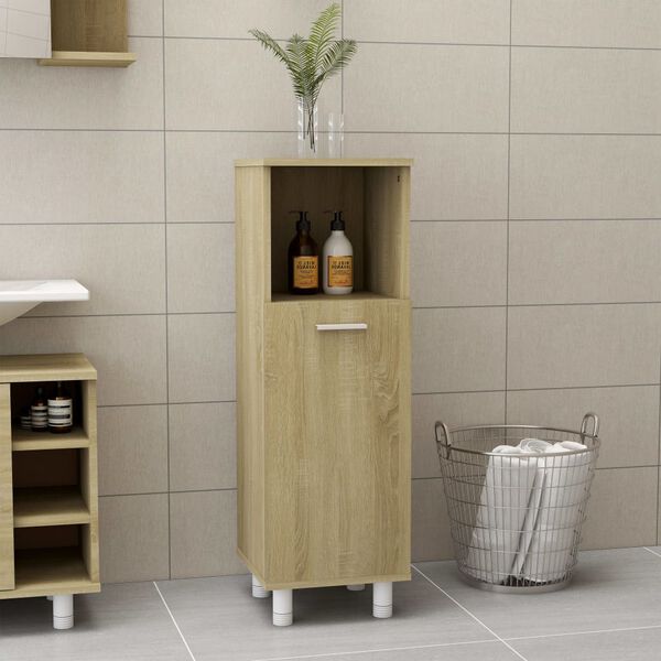 vidaXL Armoire de salle de bain Ch&ecirc;ne sonoma Bois d'ing&eacute;nierie
