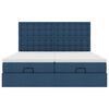 VidaXL Cadre de lit ottoman avec matelas bleu 160x200 cm tissu