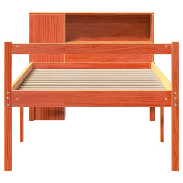 vidaXL Lit biblioth&egrave;que sans matelas cire marron 75x190 cm bois massif