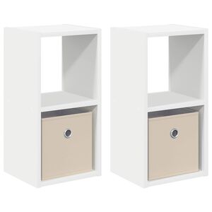 vidaXL Table de chevet 2 pc Blanc 25,5 x 22 x 49,5 cm