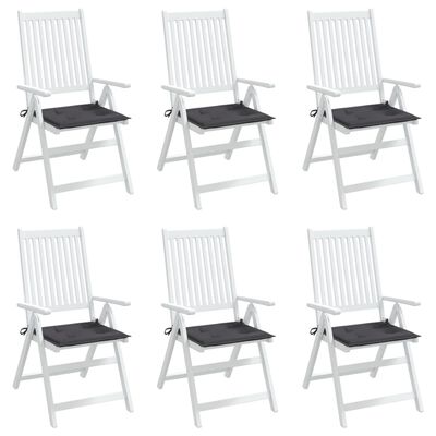 vidaXL Coussins de chaise de jardin lot de 6 anthracite 40x40x3 cm