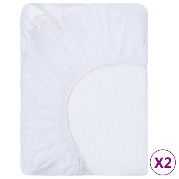 vidaXL Draps-housses imperméables 2 pcs Coton 70x140 cm Blanc
