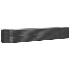 vidaXL Lit sur&eacute;lev&eacute; de jardin Acier galvanis&eacute; Anthracite