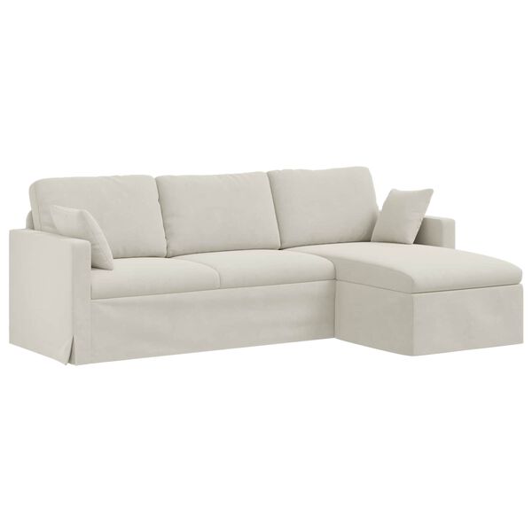 vidaXL Canap&eacute; Cr&egrave;me Dimensions globales: 228 x 134 x 80 cm (l x P x H)