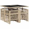 vidaXL Ensemble &agrave; manger de jardin et coussins 9 pcs beige Poly rotin