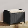 vidaXL Tabouret de jardin avec coussin noir 58x46x46 cm r&eacute;sine tress&eacute;e