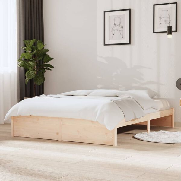 vidaXL Cadre de lit sans matelas bois massif 140x190 cm