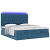 VidaXL Cadre de lit ottoman avec matelas bleu fonc&eacute; 180x200 cm velours
