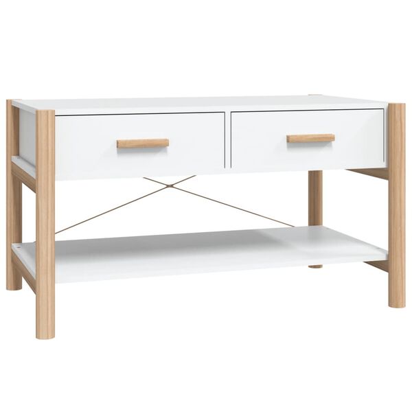 vidaXL Table basse Blanc 82x48x45 cm Bois d'ingénierie
