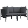 vidaXL Mobilier de jardin 2 Pi&egrave;ce Anthracite 80 x 80 x 71 cm Acier