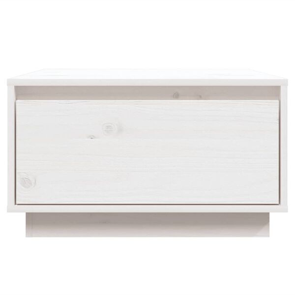 vidaXL Table basse Blanc 55x56x32 cm Bois massif de pin