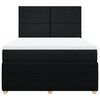 vidaXL Sommier &agrave; lattes de lit avec matelas Noir 140x190 cm Tissu