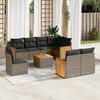 vidaXL Salon de jardin 9 pcs avec coussins gris r&eacute;sine tress&eacute;e