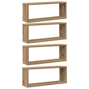 vidaXL &Eacute;tag&egrave;res cube murales 4 pcs ch&ecirc;ne artisanal 60x15x23 cm